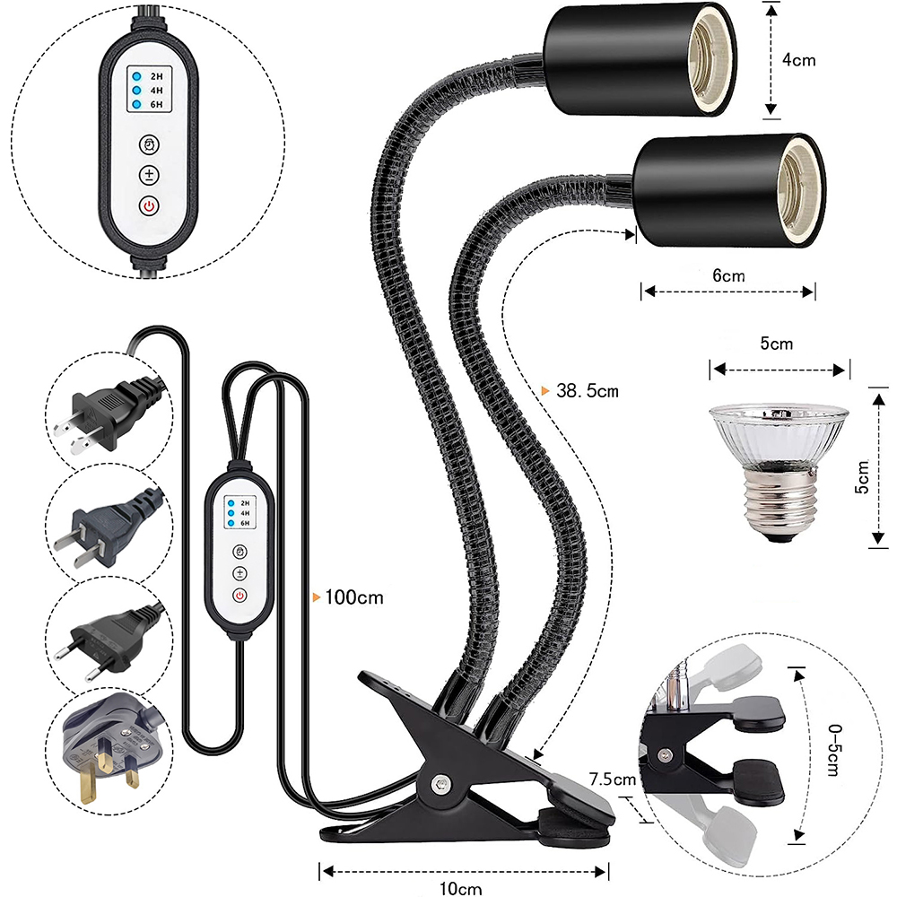 Reptile Heat Lamp Rotating Dou - Ceramic Heat Emitter のレビューと価格