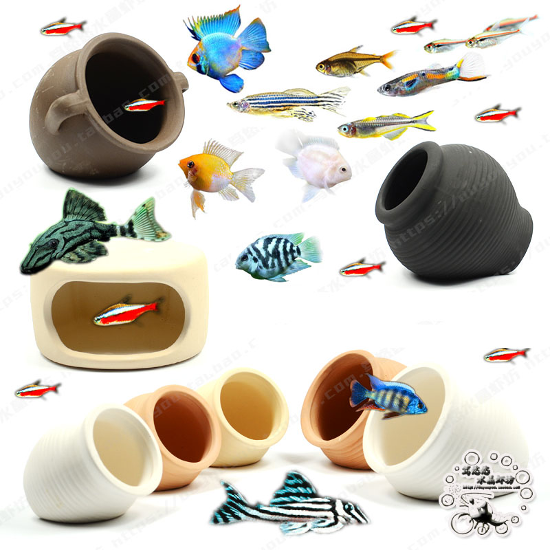 Ceramics Jar Fish Tank Decorat - Hide Cave Ceramic のレビューと価格