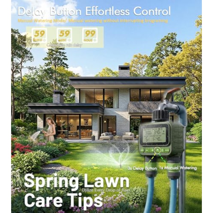 Smart Sprinkler Timer for Lawn - Timer Dual Outlet のレビューと価格