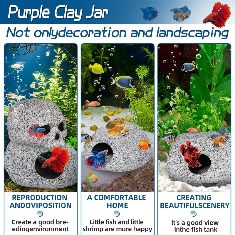 Aquarium Decorations Cave Fish - Hide Cave Ceramic のレビューと価格