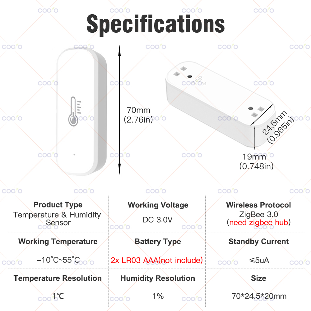 eWeLink Smart ZigBee Temperatu - Digital Hygrometer Probe のレビューと価格