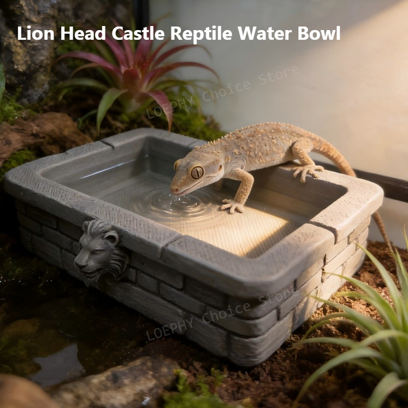 Castle Reptile Water Bowl Lion - Water Dish Reptile のレビューと価格