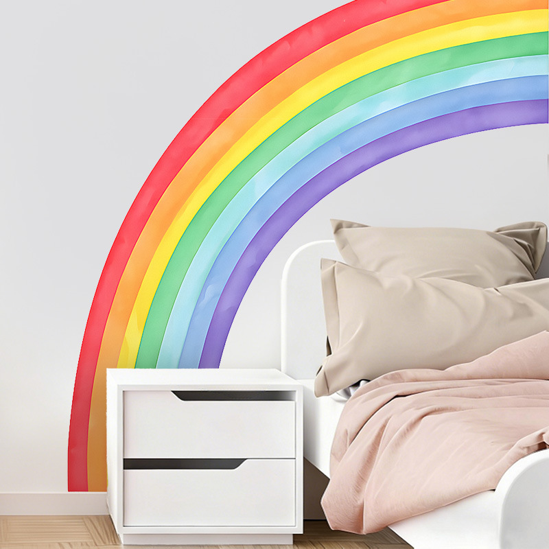 Large Rainbow Wall Stickers Se - Pvc Panel Background のレビューと価格