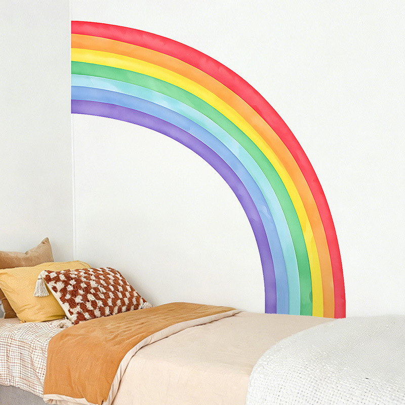 Large Rainbow Wall Stickers Se - Pvc Panel Background のレビューと価格