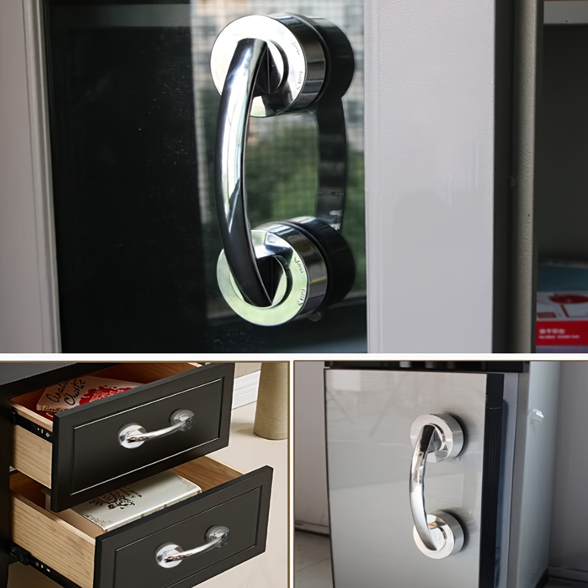 Suction Cup Door Handle No Pun - Glass Door Hinge のレビューと価格