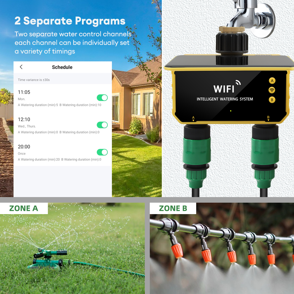 WiFi Solar Timer Dual Water Va - Timer Dual Outlet のレビューと価格